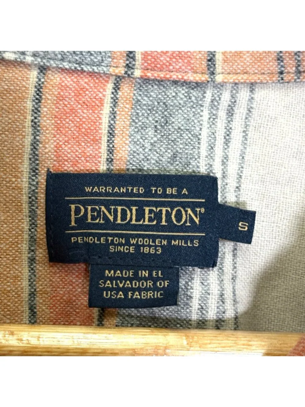 Pendleton Wool Button Up Board Shirt Size Small